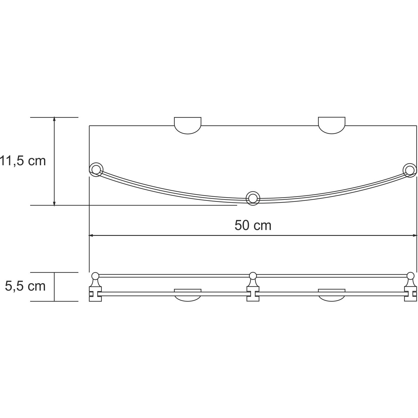 Полка стеклянная WasserKRAFT Kammel, K-8344