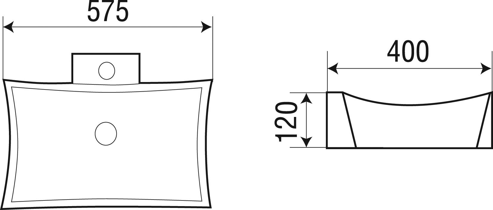 Раковина накладная WeltWasser ELBACH 1012 57.5x40