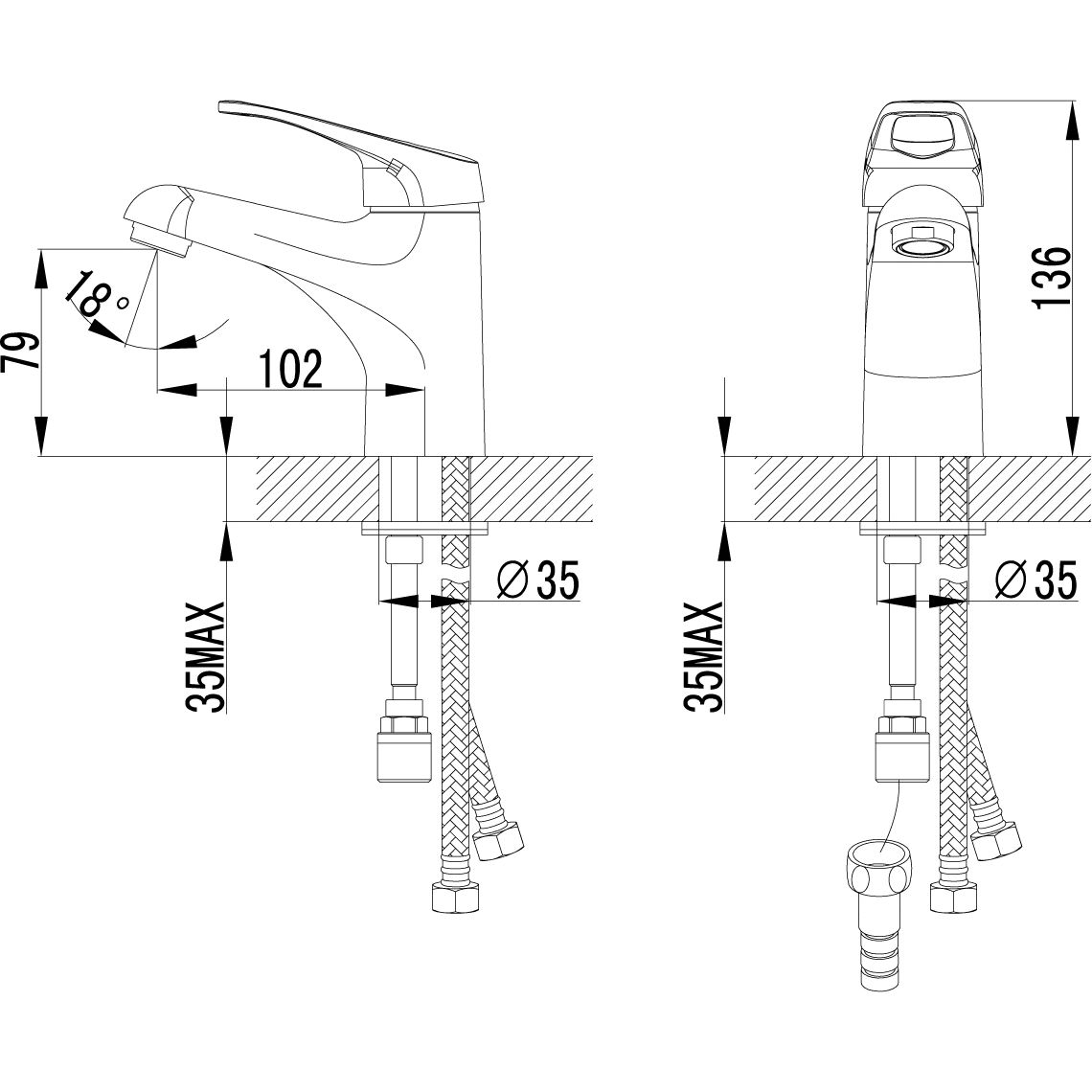 Смеситель для умывальника и биде Lemark Omega, LM3116C