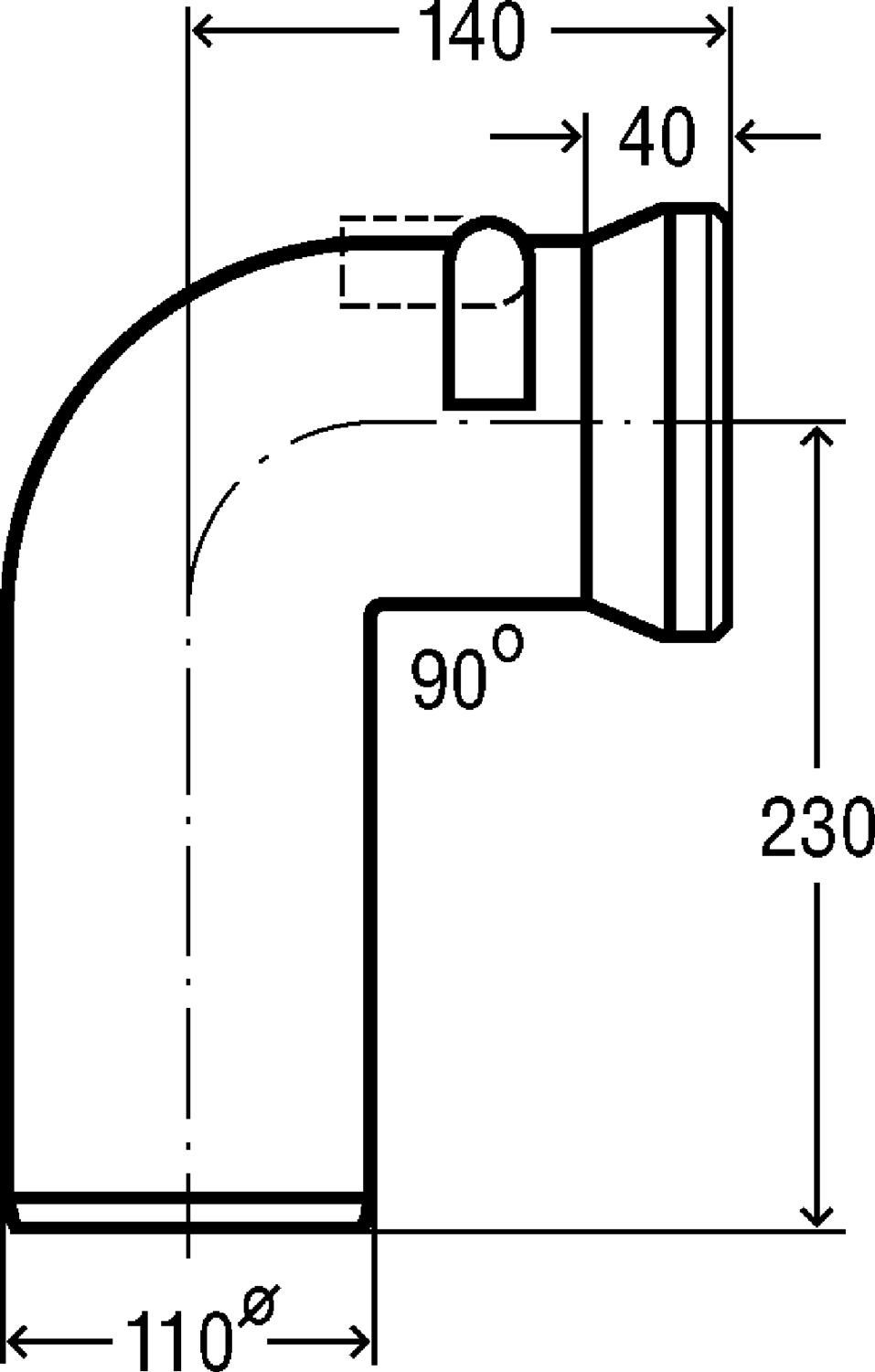 Соединительное колено Viega DN100 под угол 90 на 230 мм, 138882