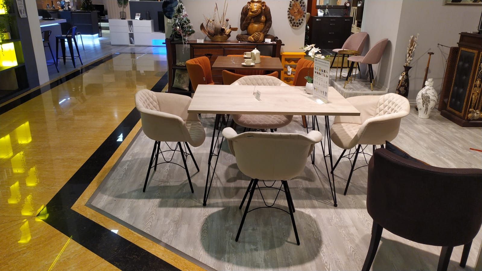 Стол Sheffilton SHT-TU10/120/80 черный муар/дуб беленый, 164058