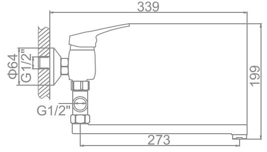 Смеситель для ванны Ledeme L2113