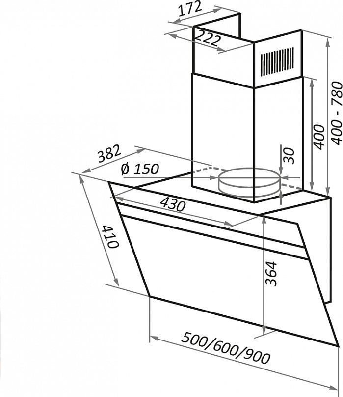 Кухонная вытяжка Maunfeld Medway 60 белый/вставка сатин