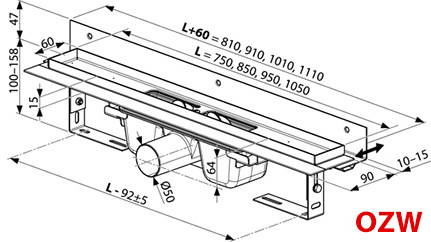 Душевой канал Ravak Chrome OZW