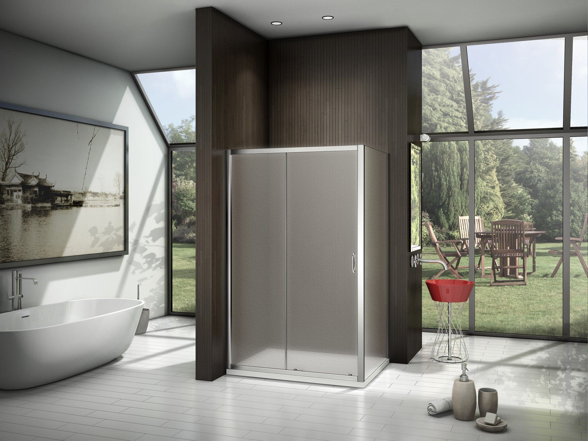 Душевой уголок Good Door Latte WTW+SP-140x90-G-WE