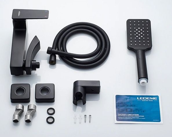 Смеситель для ванны черный Ledeme L3178B