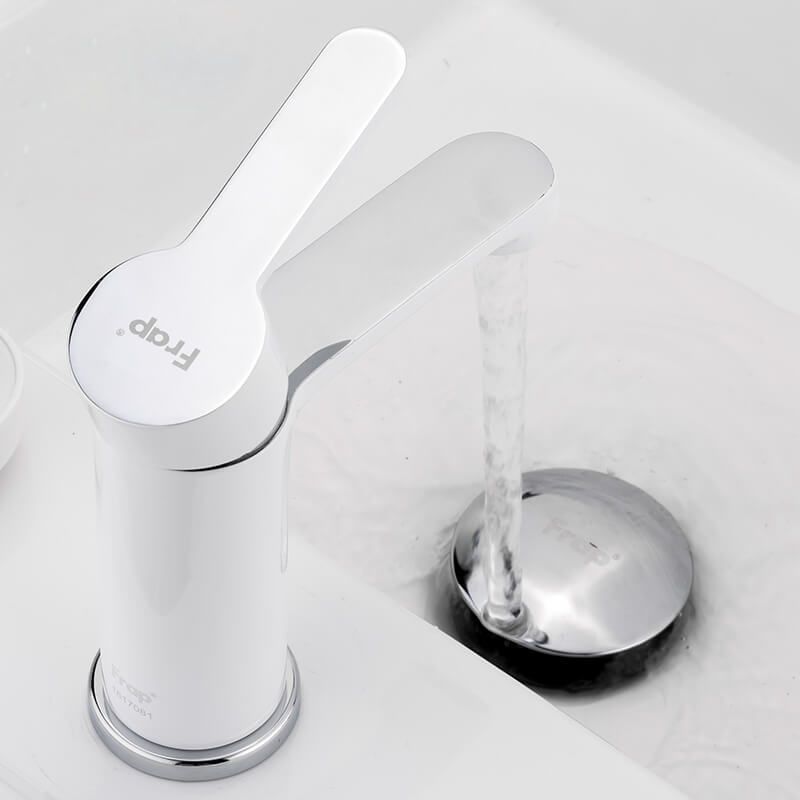 Смеситель для раковины белый/хром Frap F1041