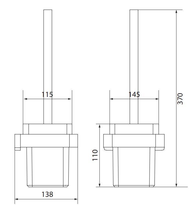 Ершик для унитаза Omnires Lugano, LU30620CR