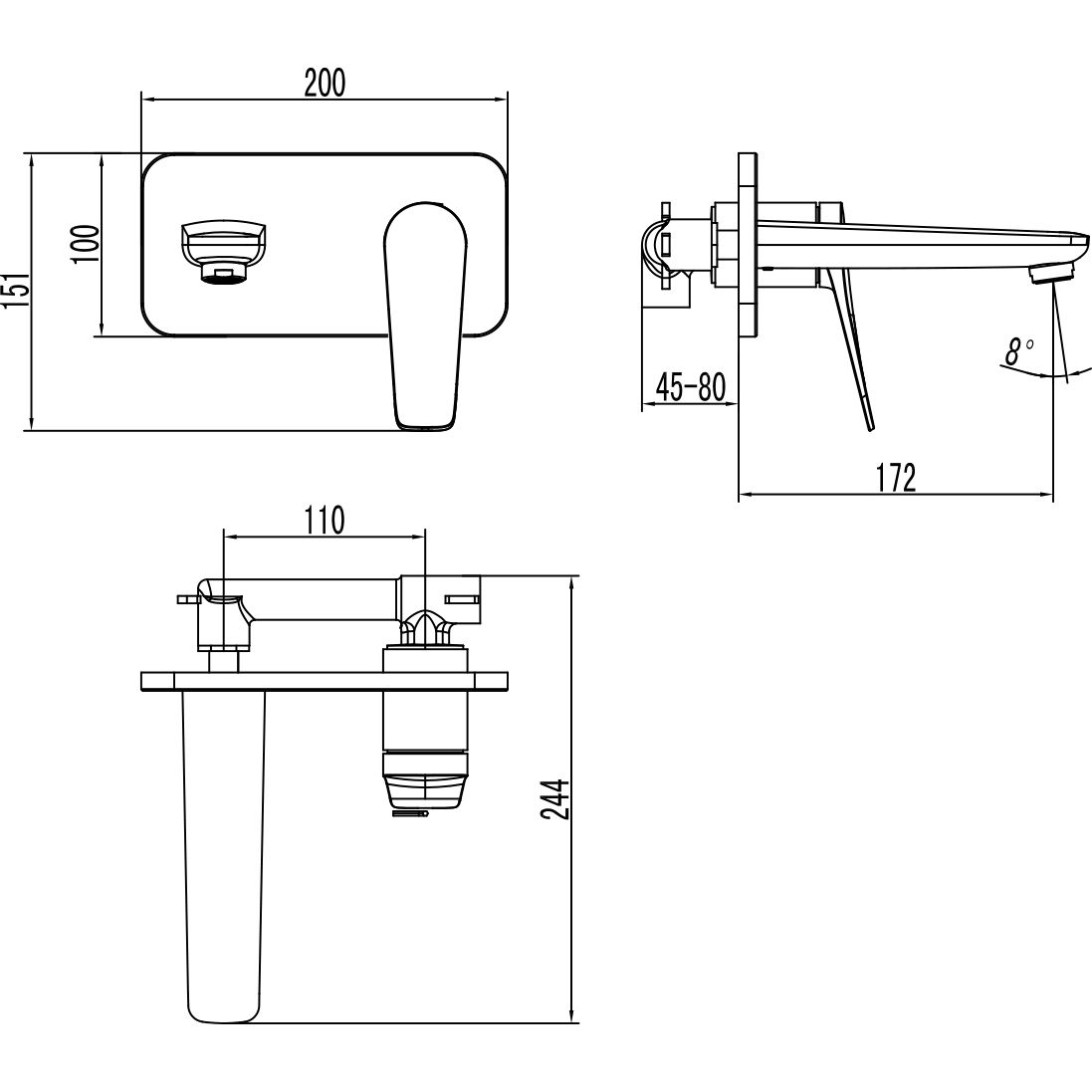 Смеситель для умывальника встраиваемый Lemark Bronx, LM3726GM