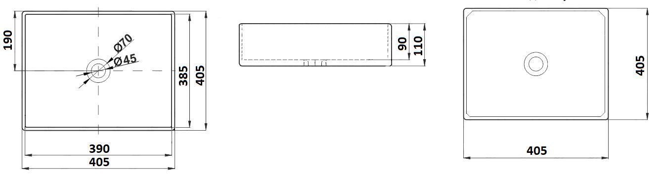 Раковина для ванной Ceramalux 40x40, 1305MB