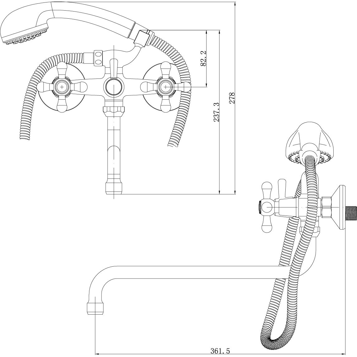 Смеситель универсальный с круглым изливом 300 мм Lemark Promotion, LM6041C