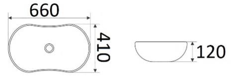 Раковина для ванной Ceramalux 66.5x41, 9175AB