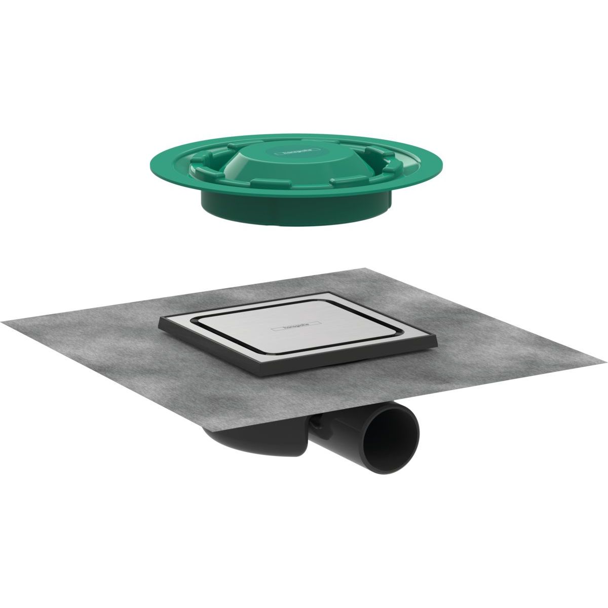 Точечный слив с решеткой 15х15 см Hansgrohe RainDrain Spot, 56055800