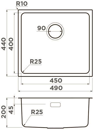 Мойка Omoikiri Tadzava 49-U-IN, 4993074