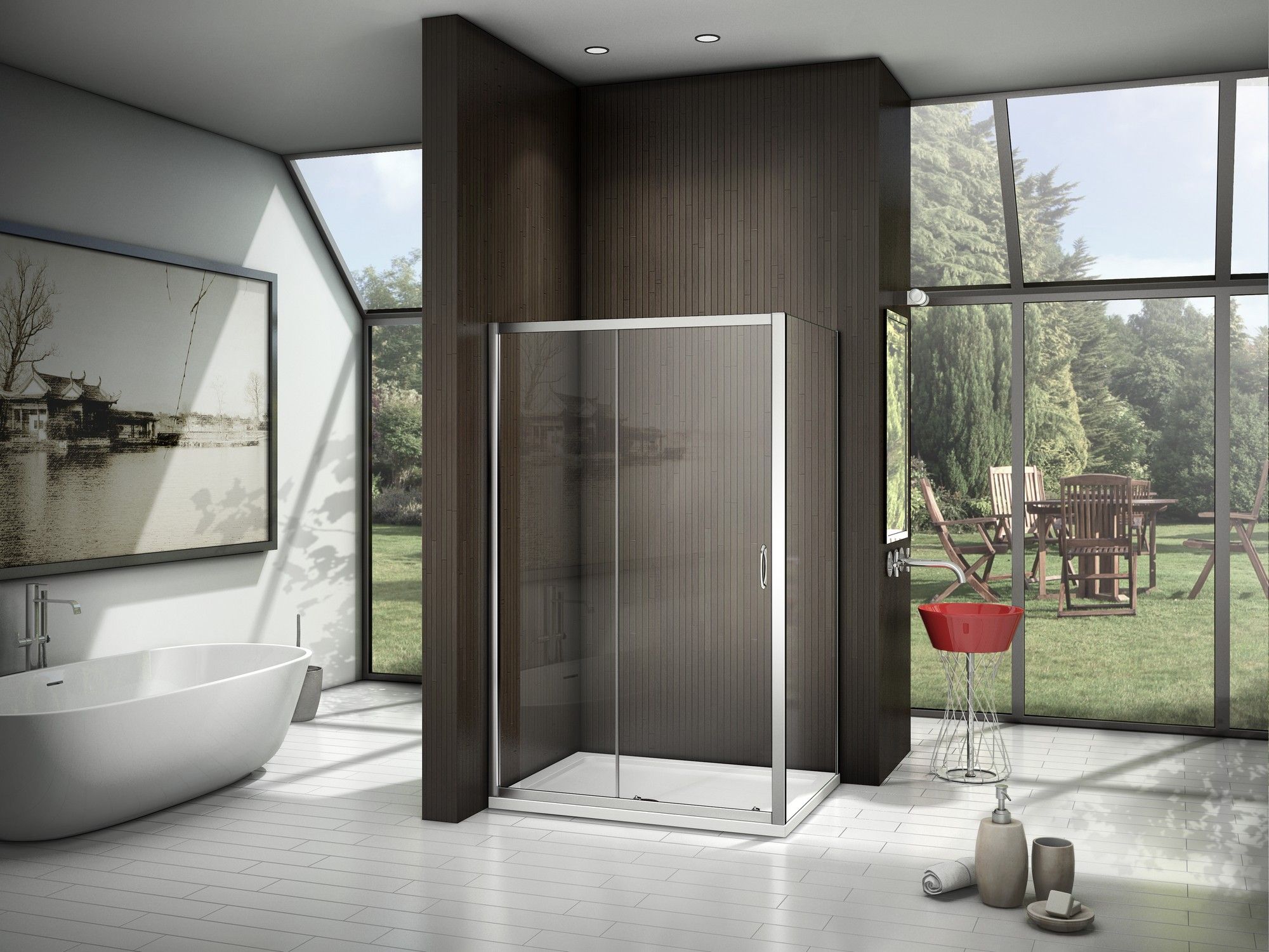 Душевой уголок Good Door Latte WTW+SP-110x100-C-WE