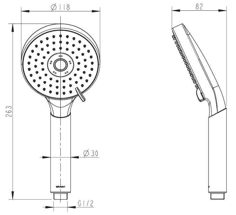 Лейка для душа Bravat Line P7075C