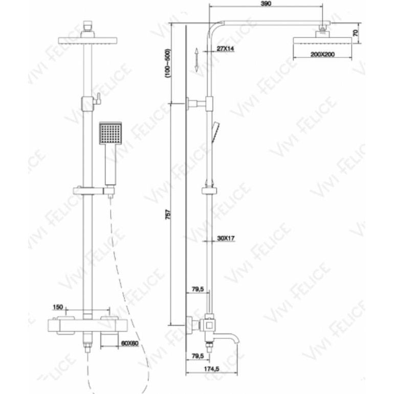 Душевая система Vivi Felice 1160
