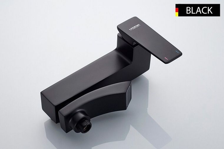 Смеситель для ванны черный Ledeme L3178B