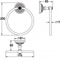 Полотенцедержатель кольцо Rose, RG1406Q