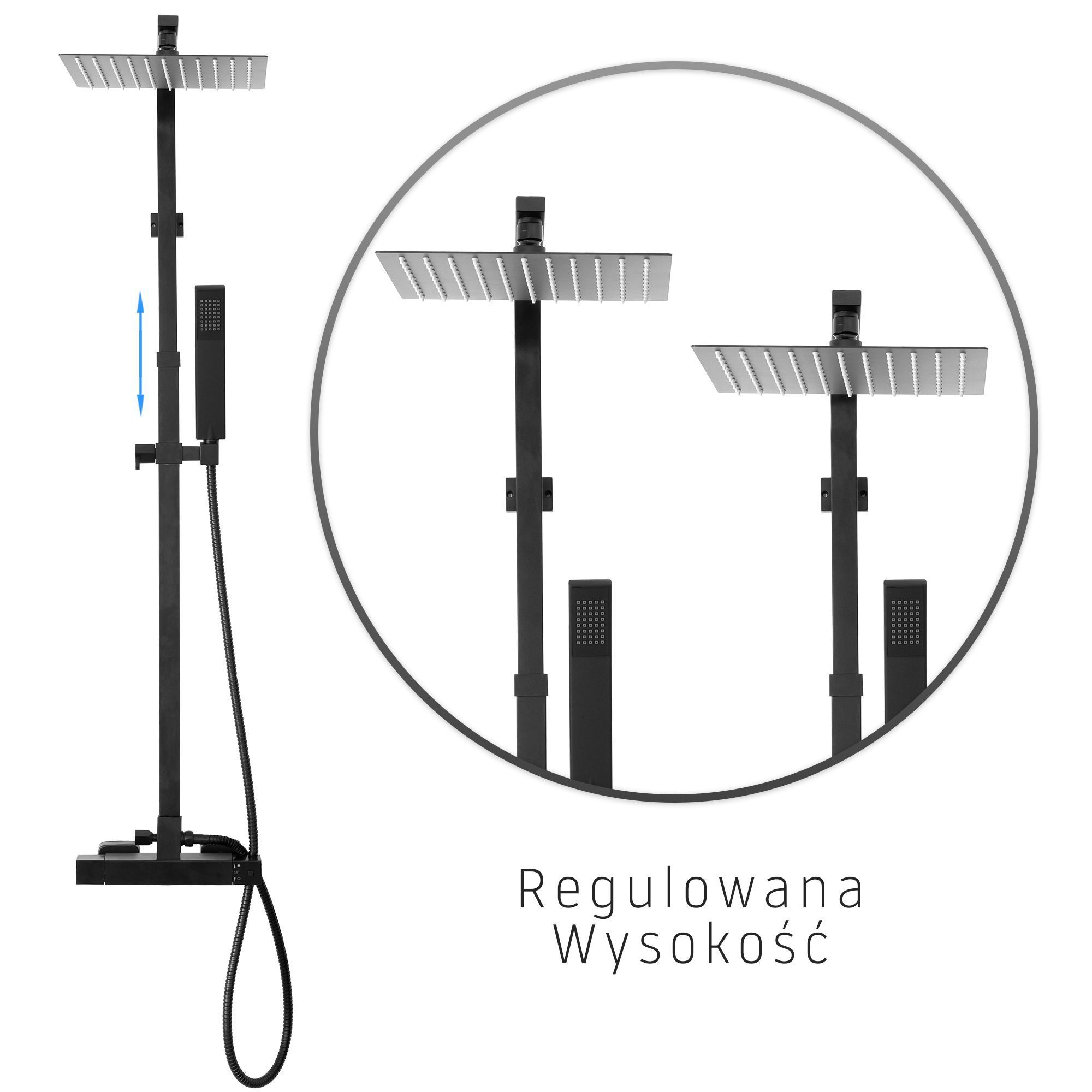 Душевая система Rea Milan Black, REA-P7000