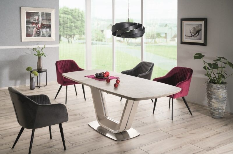 Стол обеденный Signal Armani Ceramic 160 раскладной серый мат, ARMANISZ160