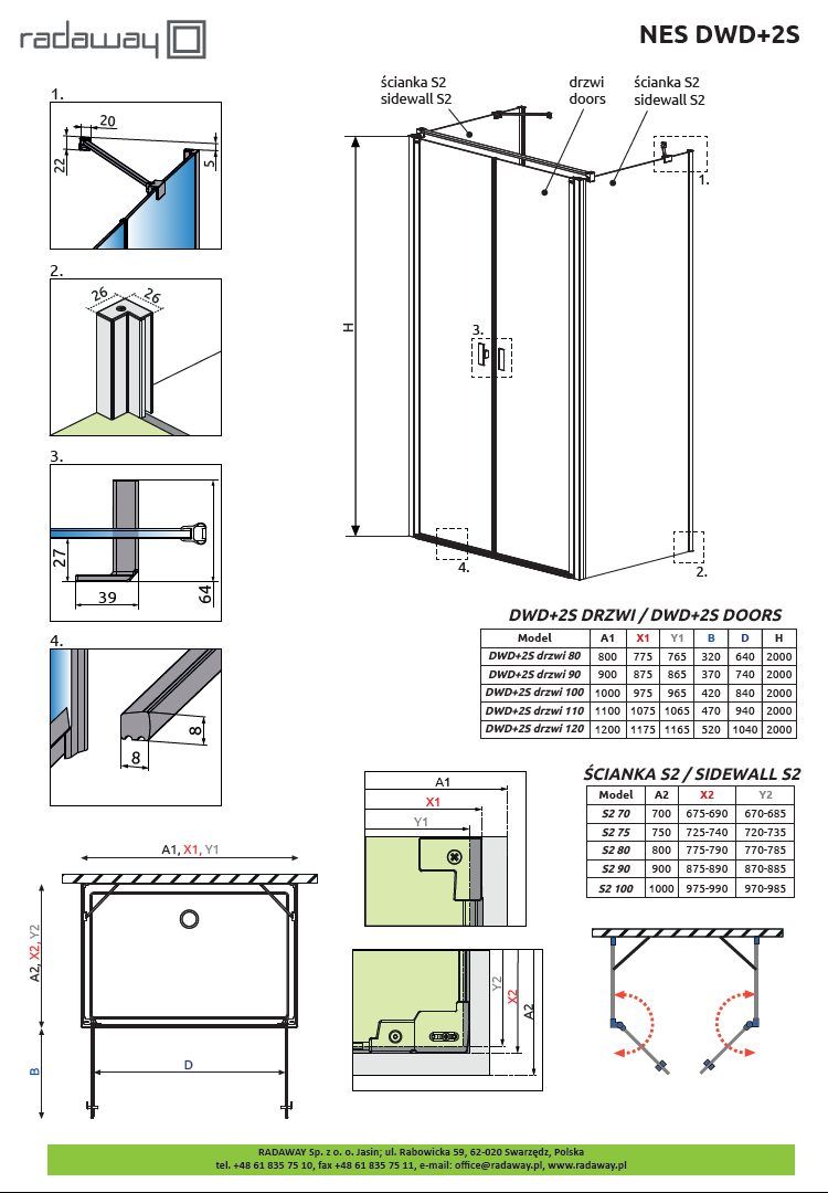 Душевая кабина Radaway Nes DWD+2S