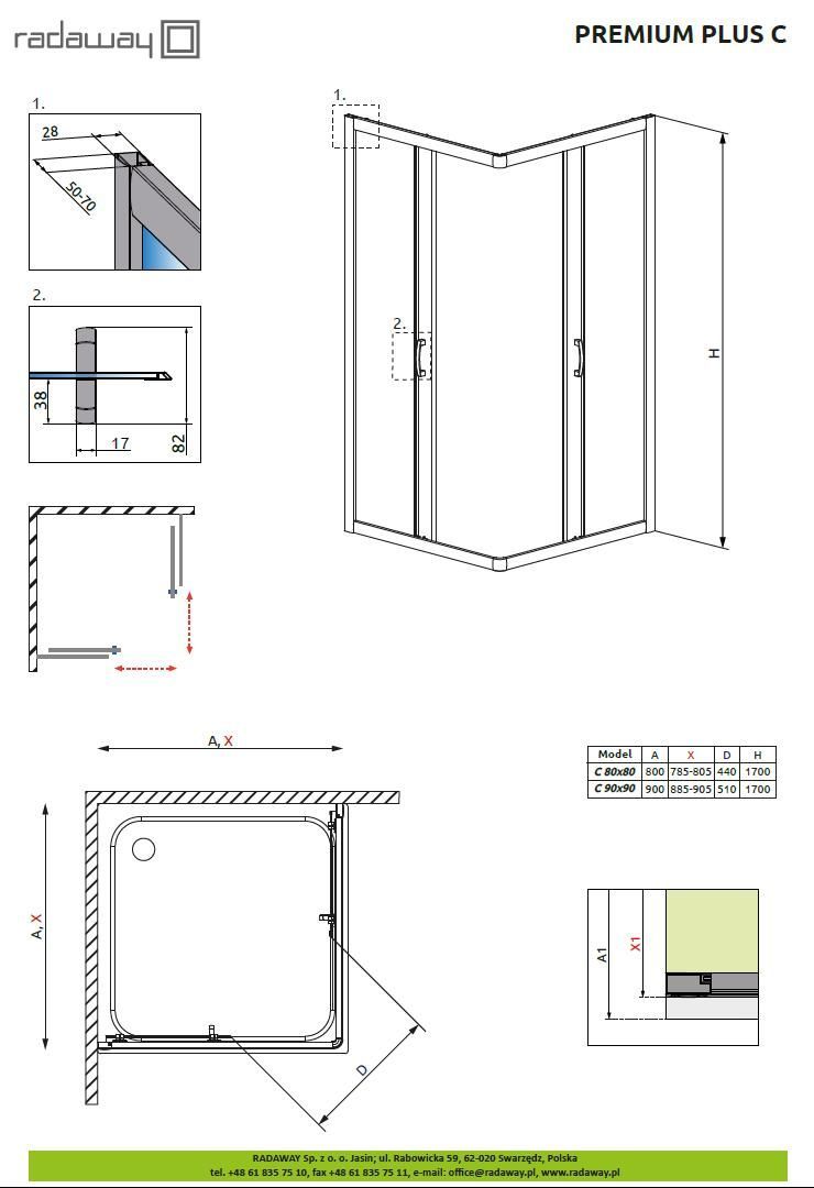 Душевая кабина Radaway Premium Plus C 1700