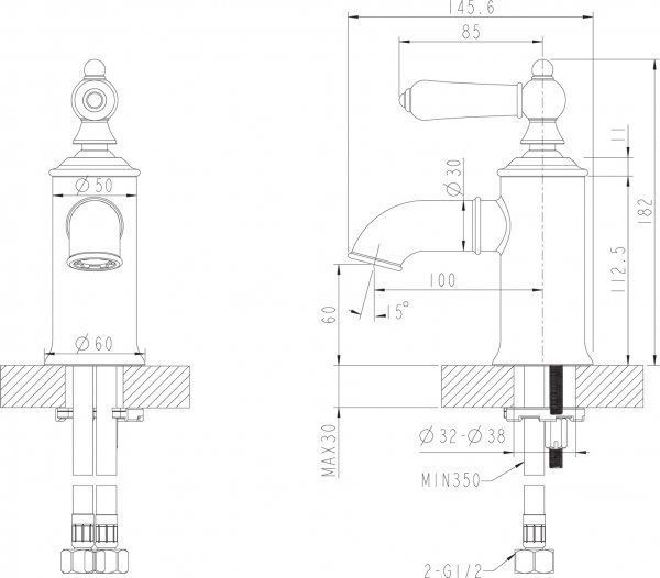 Смеситель для раковины Bravat Art-River F175109U