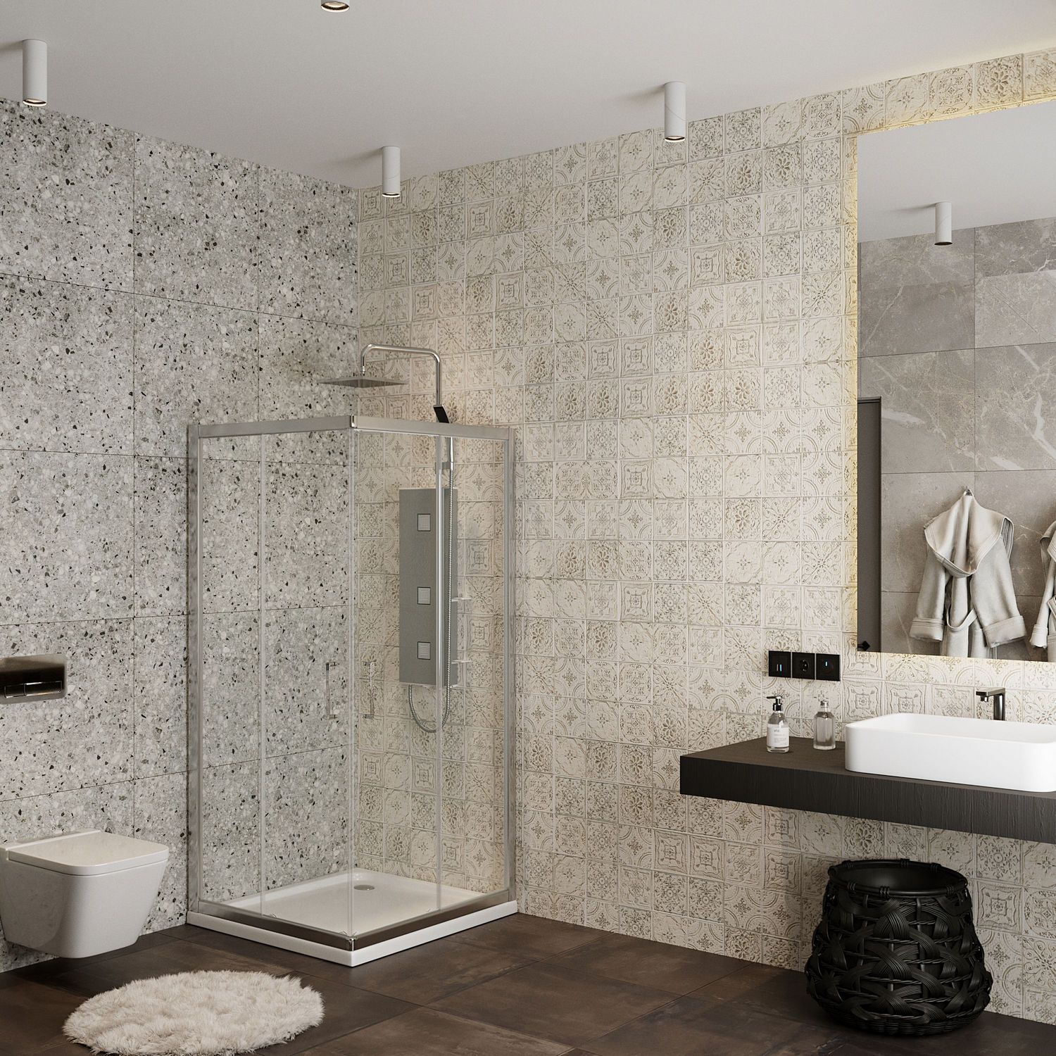 Душевой уголок Roxen Caspia 90x90, 55060-90