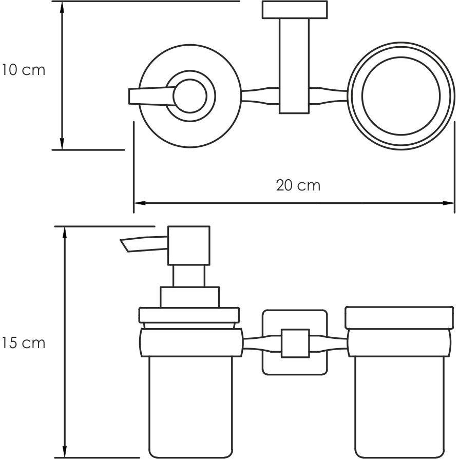 Держатель стакана и дозатора WasserKRAFT Lippe, K-6589