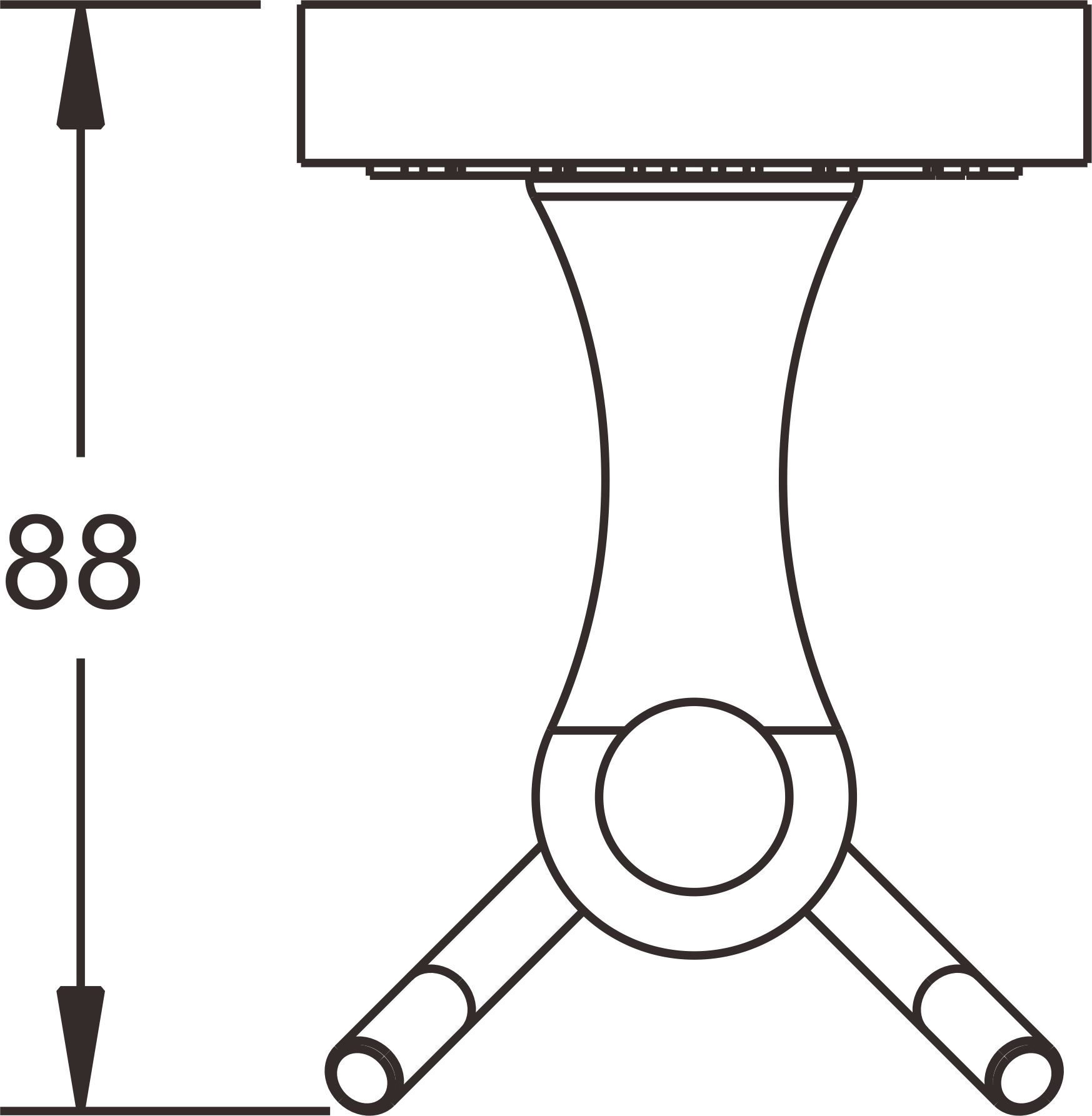 Крючок двойной Rose, RG1021Q