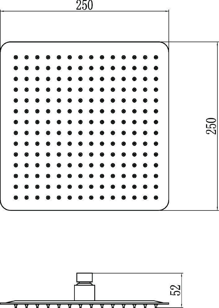 Душевая лейка потолочная 25x25 см Ledeme L014-25