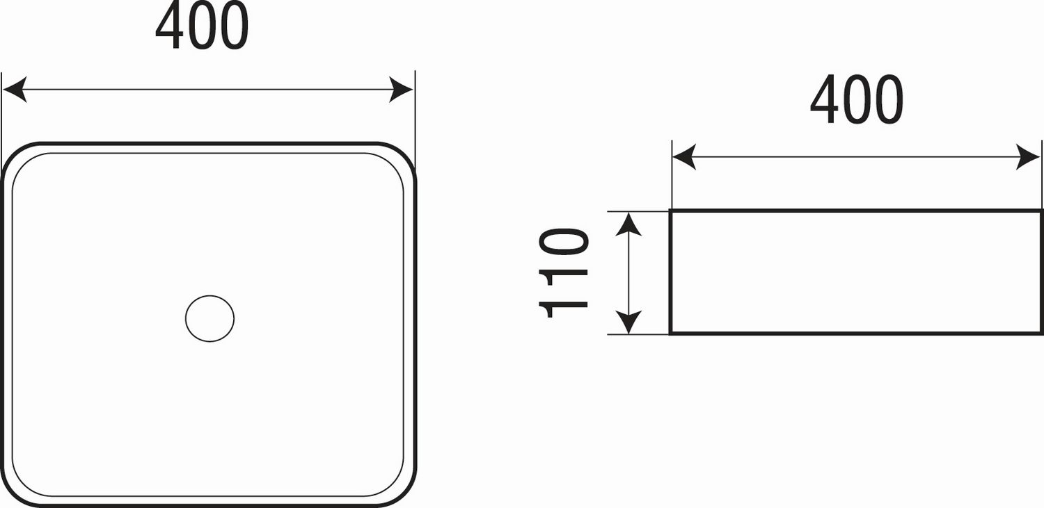 Раковина накладная WeltWasser ELBACH 2179 40x40