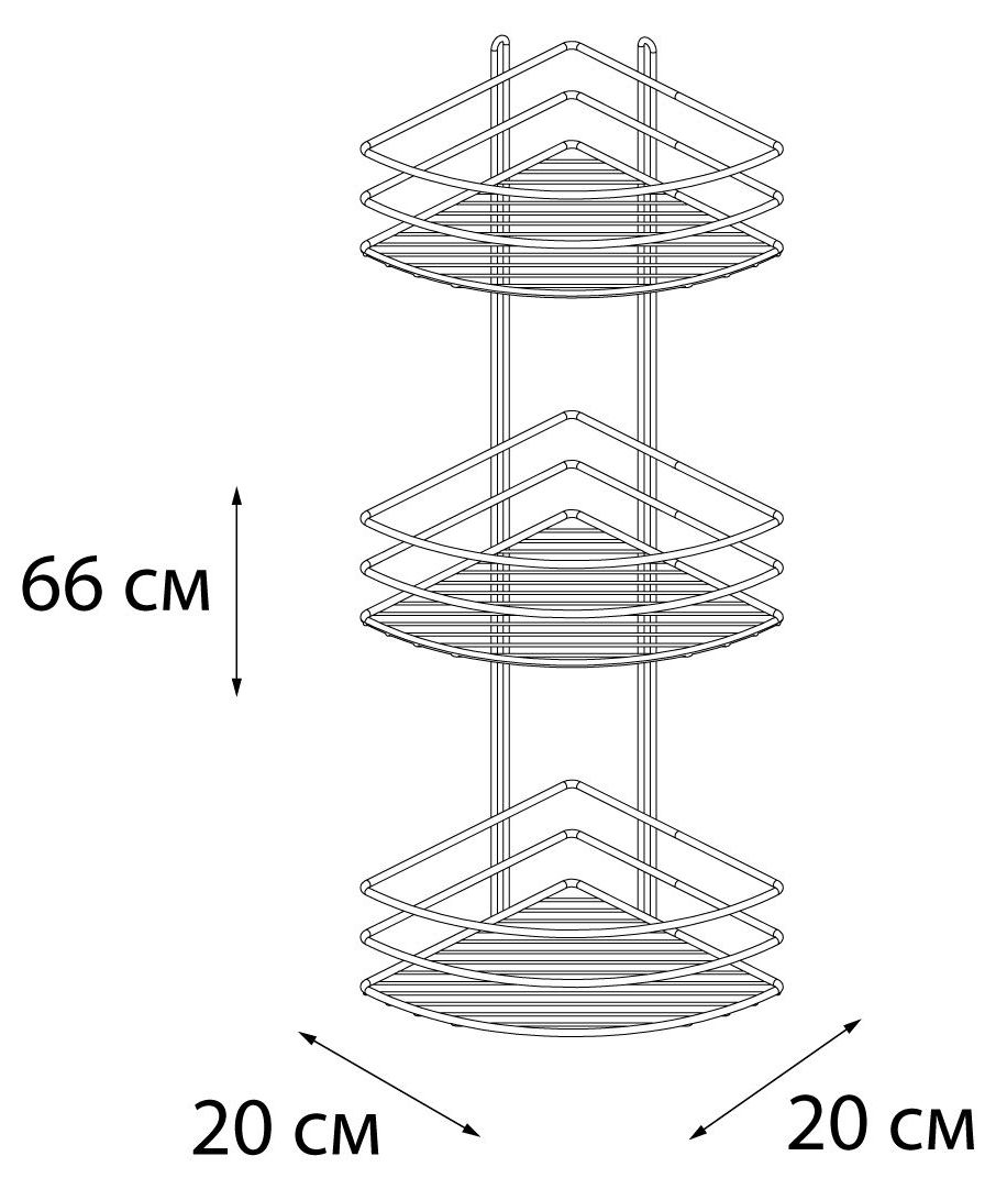 Полка угловая трехэтажная Fixsen, FX-710W-3