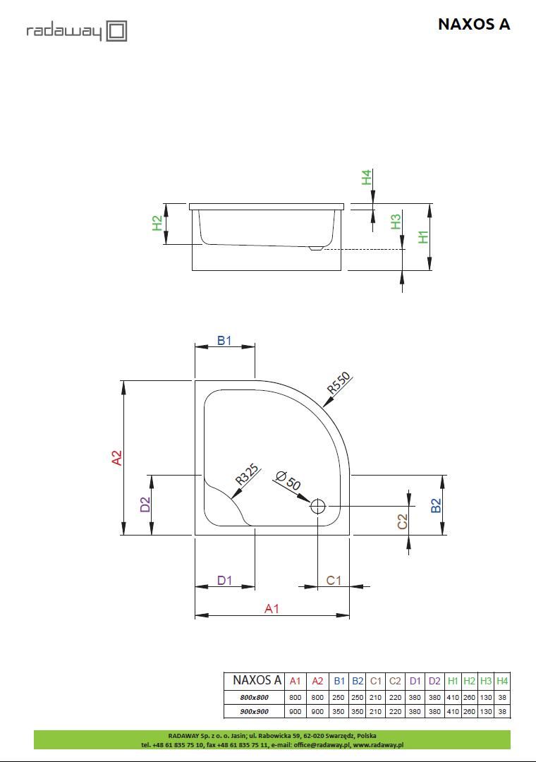 Душевой поддон Radaway Naxos A