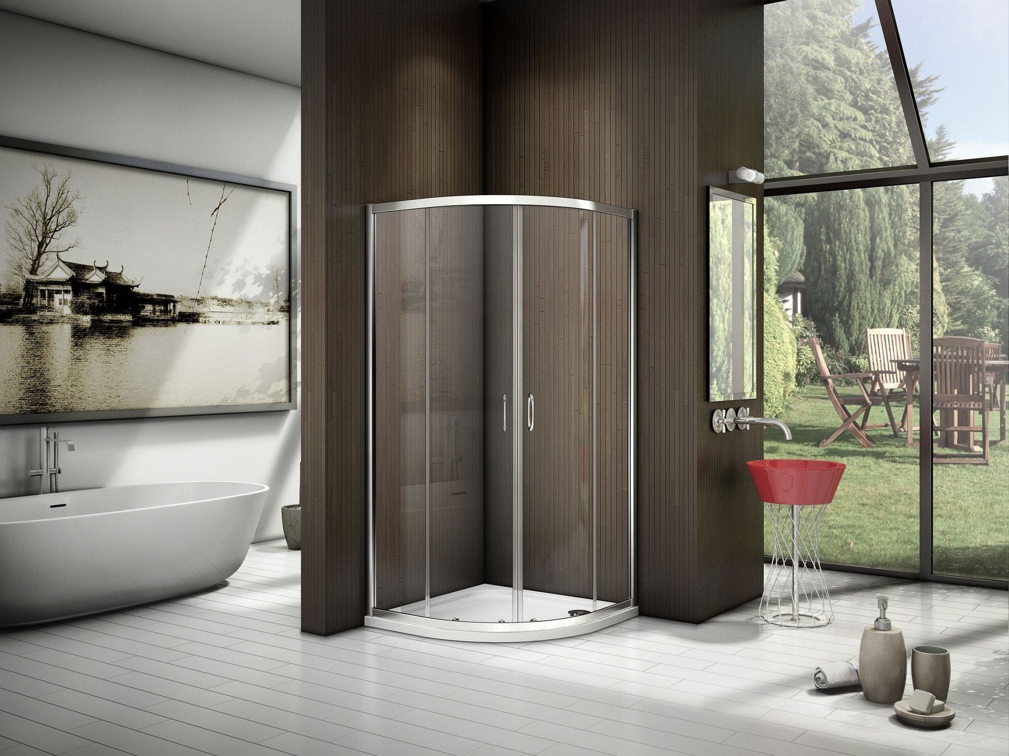 Душевой уголок Good Door Latte R-80-C-WE