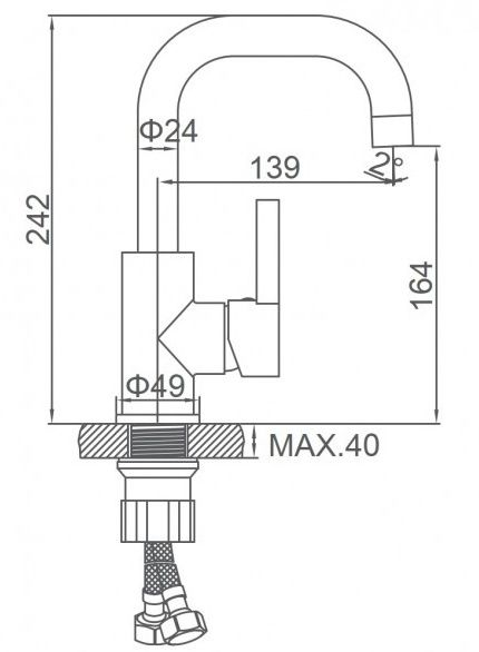 Смеситель для умывальника белый Ledeme L1099W