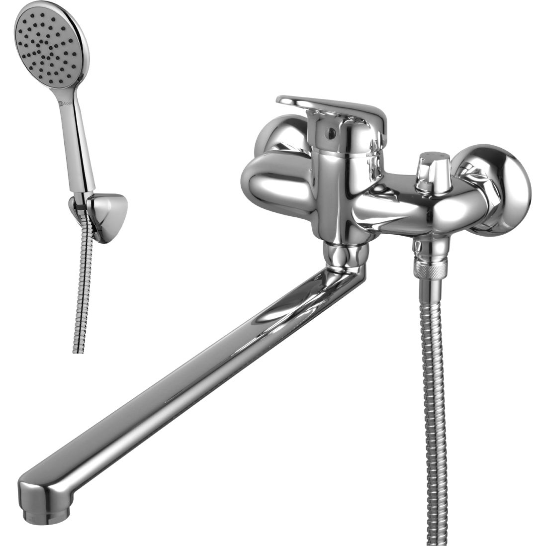 Смеситель универсальный с плоским изливом 350 мм с аксессуарами Lemark Luna, LM4117C