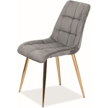 Стул кухонный Signal Chic Velvet Bluvel 14 серый/золотой, CHICVZLSZ