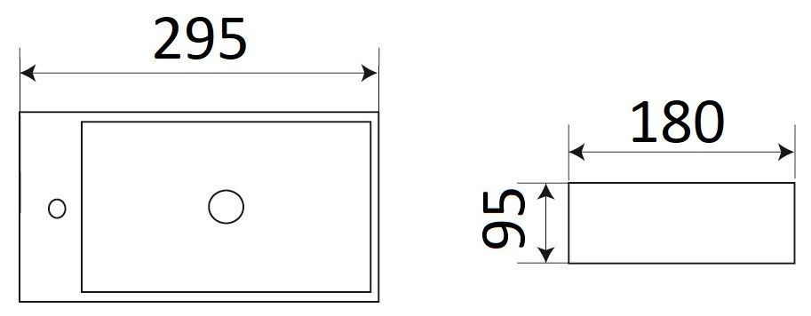 Раковина для ванной Ceramalux29.5x18.5, 9048GTR