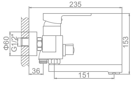 Смеситель для ванны Ledeme L3130