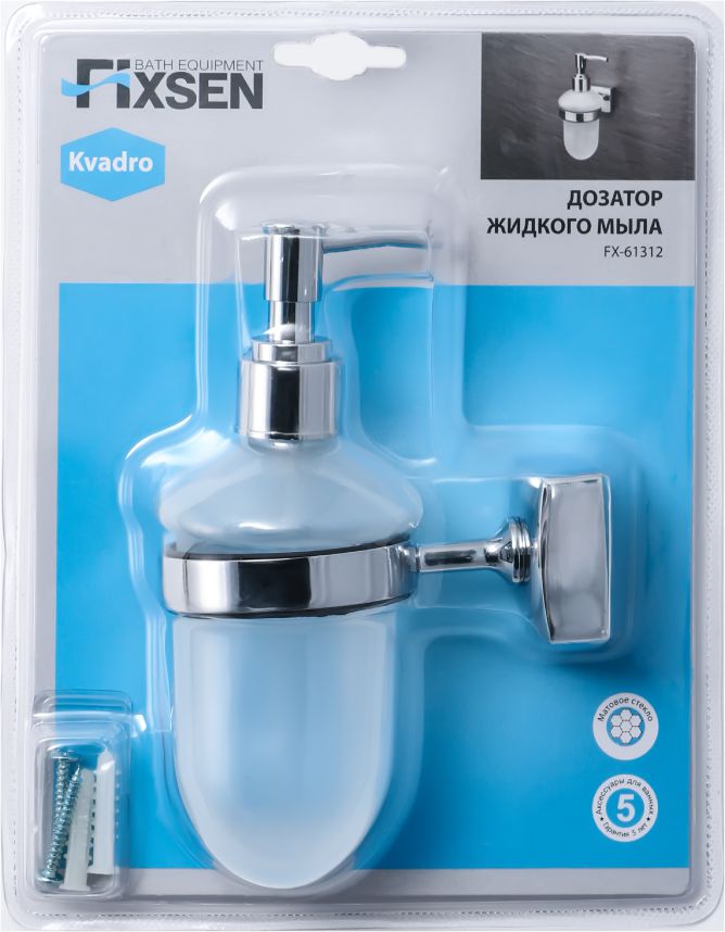 Дозатор жидкого мыла Fixsen Kvadro, FX-61312