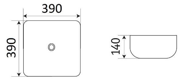 Раковина для ванной Ceramalux 38.5x38.5, D1303