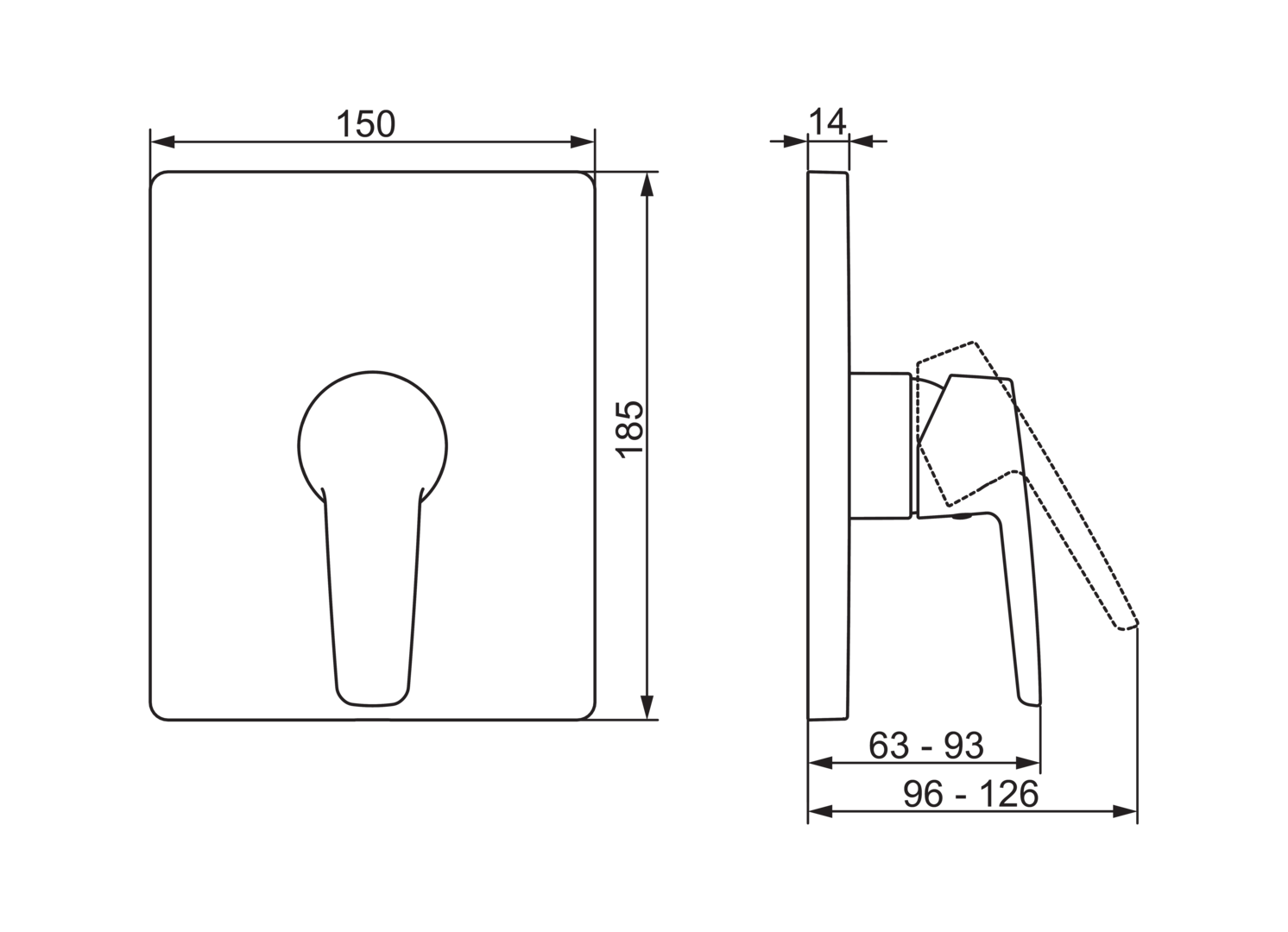 Панель смесителя для душа Oras Saga, 3987