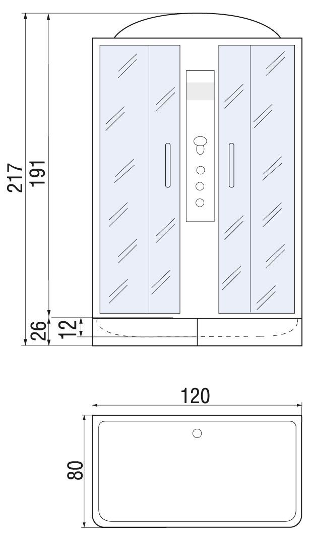 Душевая кабина River SENA 120/80/24 MT