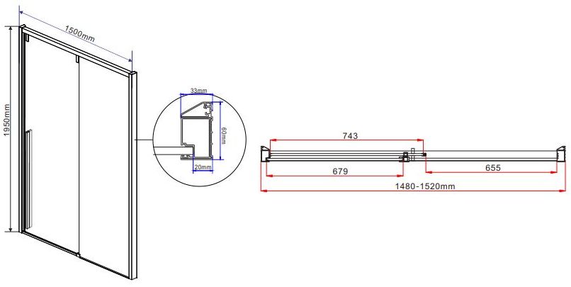 Душевая дверь Vincea Lugano 150, VDS-1L150CL-1