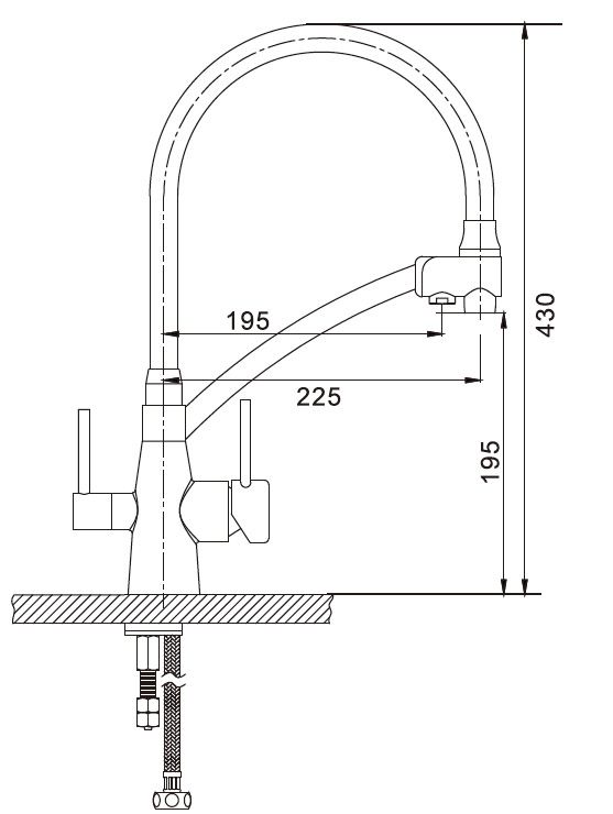 Смеситель для кухни с подключением фильтра Gappo G4398