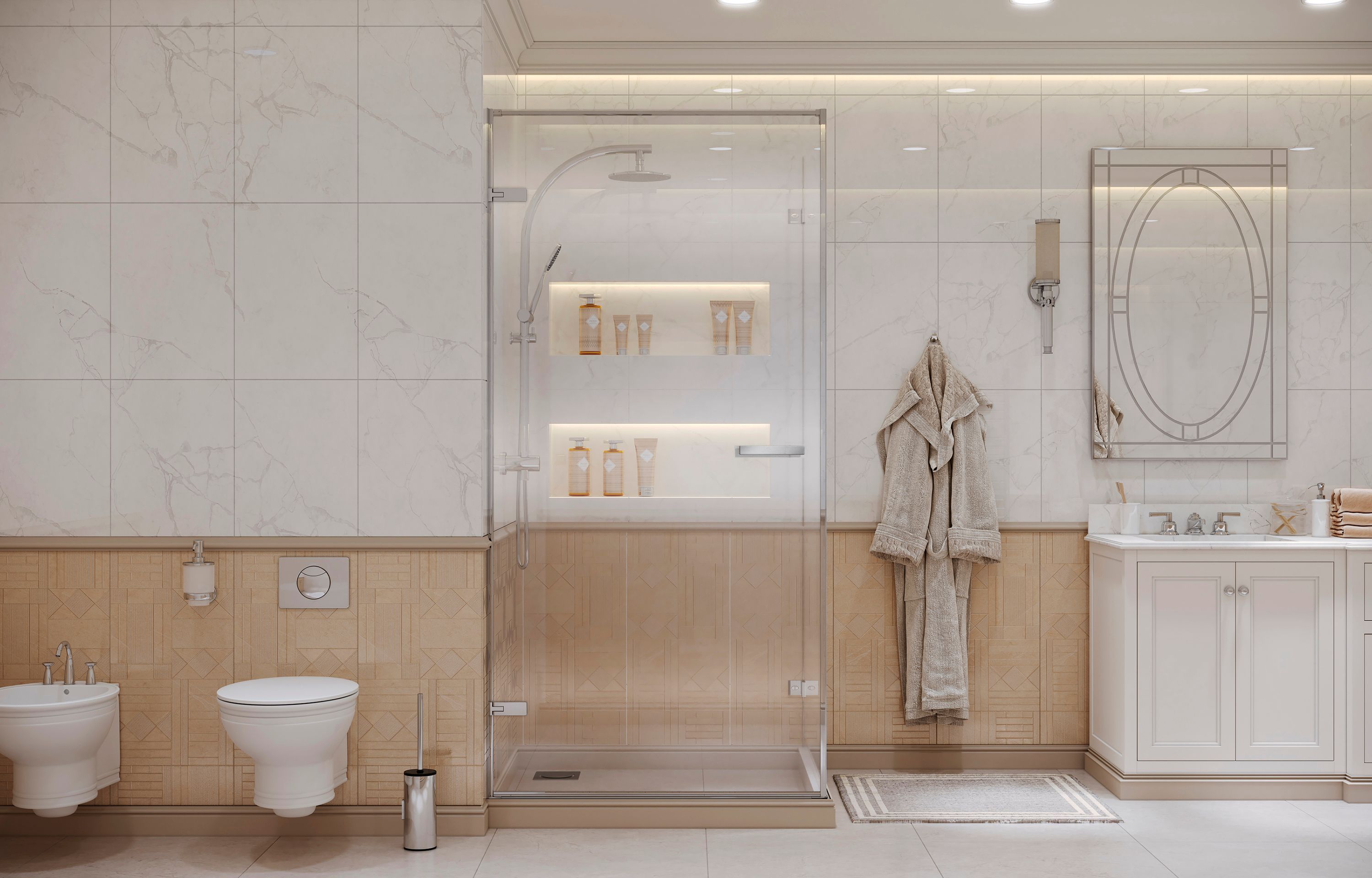 Квадратное душевое ограждение Ambassadro Amber 10011102L