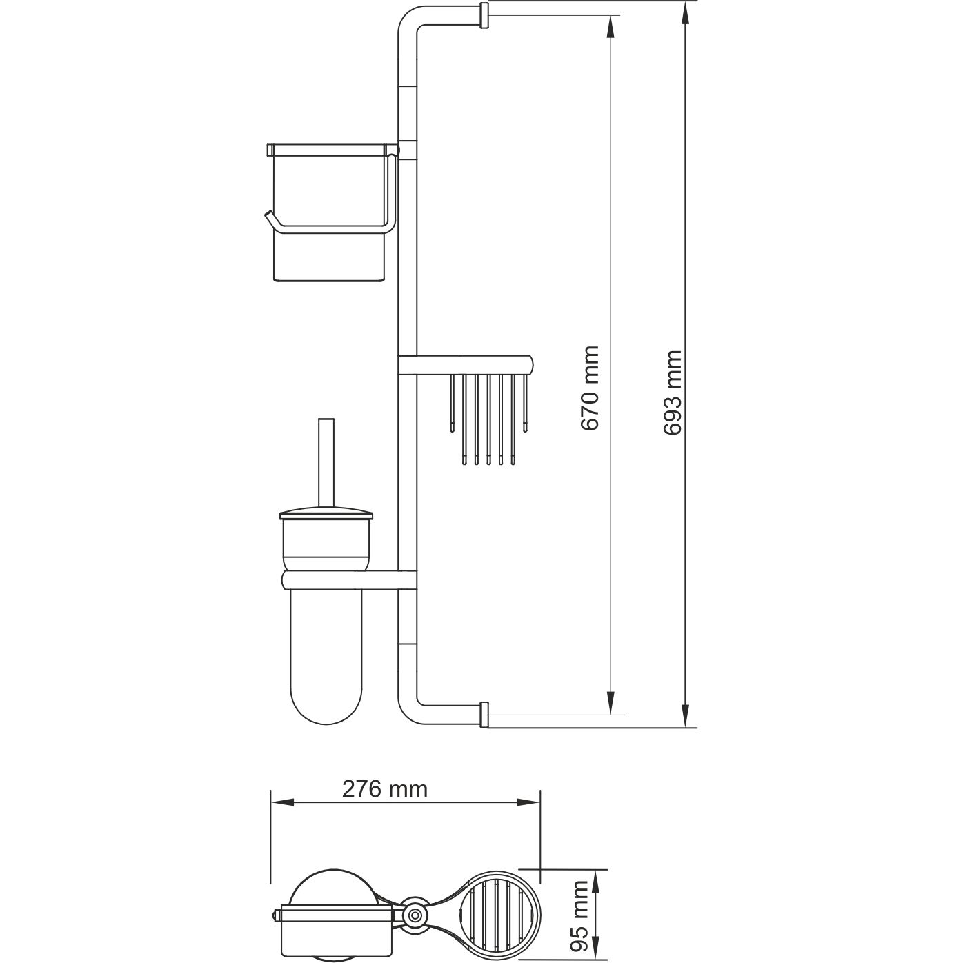 Комбинированная настенная стойка WasserKRAFT Isar, K-1468