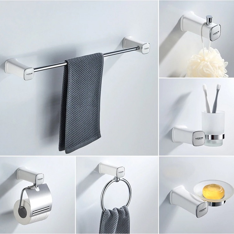 Набор из 6 аксессуаров (белый/хром) Ledeme L30200W-6